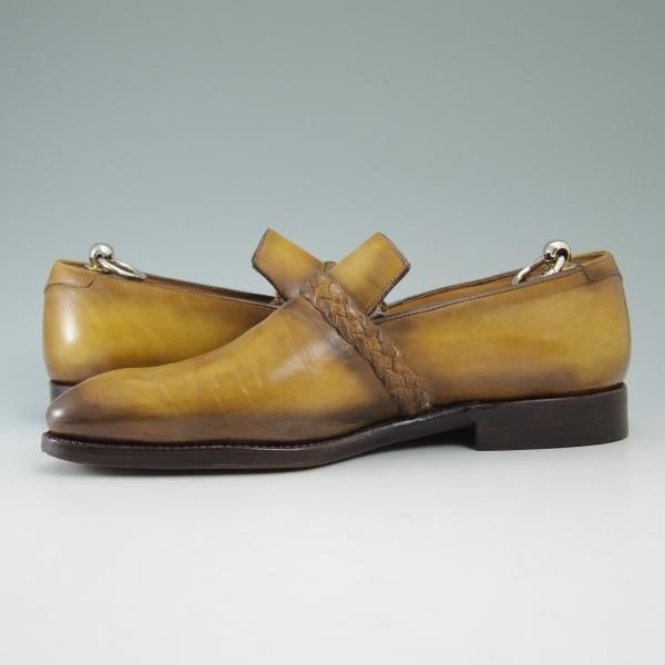 美品★(伊)メッカリエロ SIZE 7【★パティーヌ/ローファー】スリッポン/カーフ/メンズ/MECCARIELLO★b818