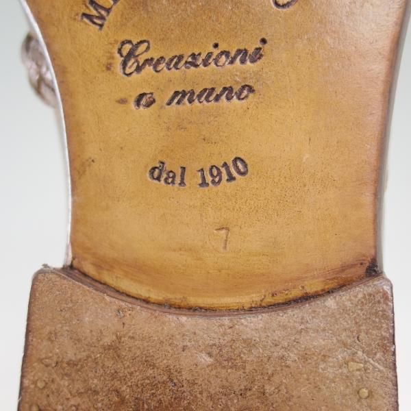 美品★(伊)メッカリエロ SIZE 7【★パティーヌ/ローファー】スリッポン/カーフ/メンズ/MECCARIELLO★b818