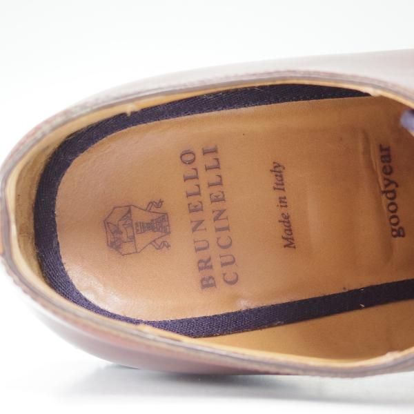 ★(伊)ブルネロクチネリ SIZE 40.5【定価30万円以上★コードバン/マホガニー系色】プレーントゥ/BRUNELLO CUCINELLI★b820