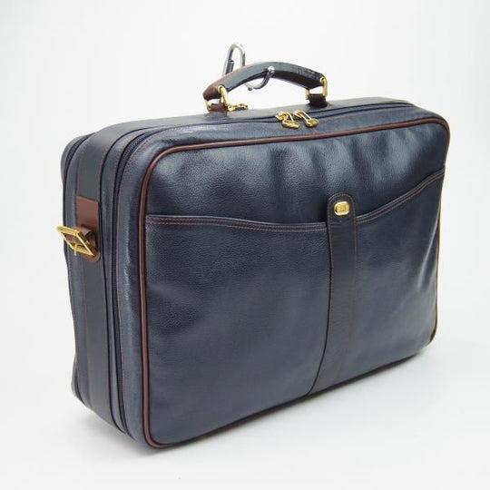 極上★ダンヒル/DUNHILL【★貴重!!オーバーナイトバッグ】ブリーフケース/ショルダー付/ネイビー/メンズ ビジネス バッグ★N4994