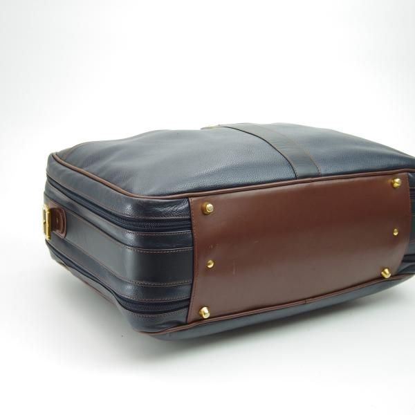 極上★ダンヒル/DUNHILL【★貴重!!オーバーナイトバッグ】ブリーフケース/ショルダー付/ネイビー/メンズ ビジネス バッグ★N4994