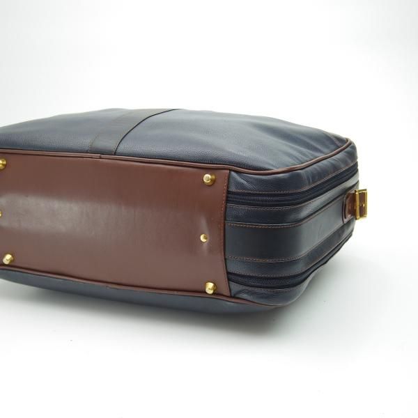 極上★ダンヒル/DUNHILL【★貴重!!オーバーナイトバッグ】ブリーフケース/ショルダー付/ネイビー/メンズ ビジネス バッグ★N4994
