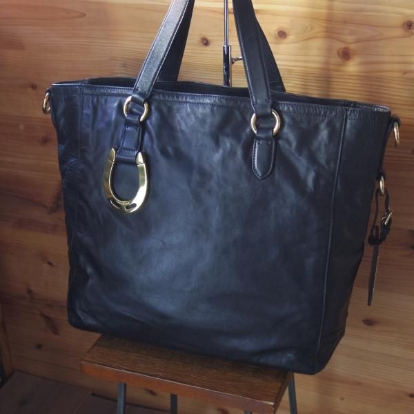 美品★ラルフローレン【★レザー トートバッグ】本革/ショルダー トート バッグ/ユニセックス/メンズ&レディース/RalphLauren★N4995