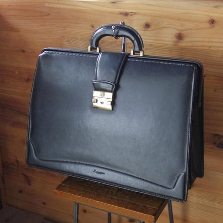 極上★アクアスキュータム/Aquascutum【★ダレスバッグ】黒/メンズ ビジネス バッグ/レザー ブリーフケース★N5006
