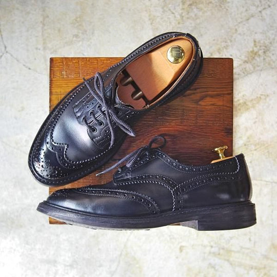 極上★トリッカーズ SIZE 7.5【★ダイナイトソール仕様/BOURTON】バートン/M5633/カントリーシューズ/短靴/フルブローグ/Tricker's★b837