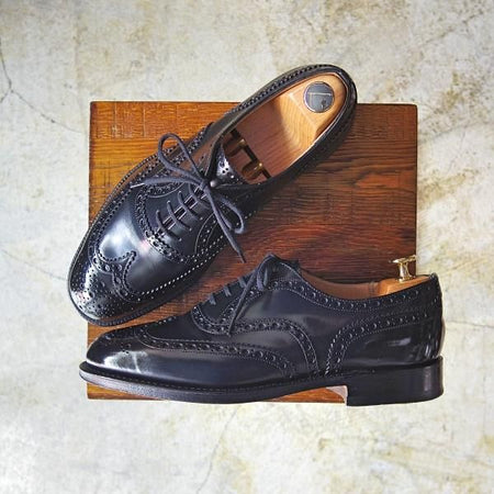 極美品★チャーチ 65F/UK6.5【★バーウッド/BURWOOD】81ラスト/ポリッシュドバインダーカーフ/5都市ロゴ/フルブローグ/CHURCH'S★b841