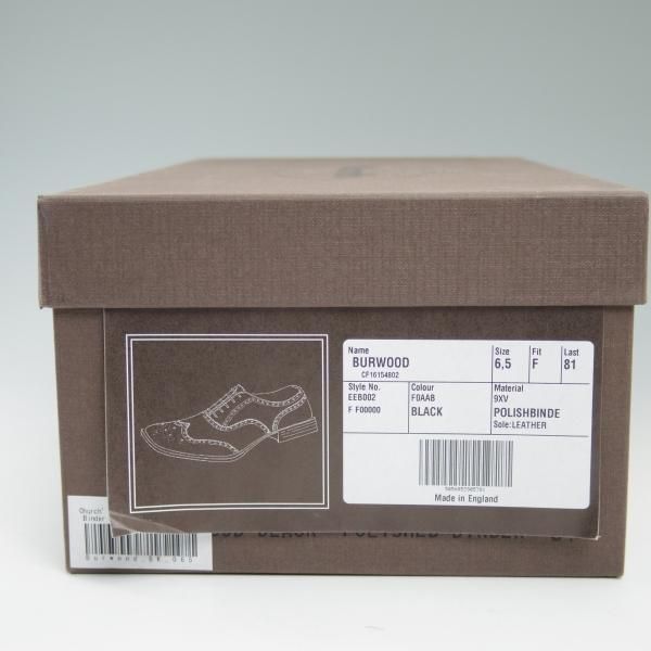 極美品★チャーチ 65F/UK6.5【★バーウッド/BURWOOD】81ラスト/ポリッシュドバインダーカーフ/5都市ロゴ/フルブローグ/CHURCH'S★b841