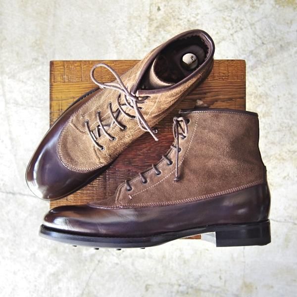 極美品★(伊)シルヴァノ・サセッティ SIZE 6.5【★コンビ仕様/ダイナイトソール】3006/ブーツ/Silvano Sassetti★b822