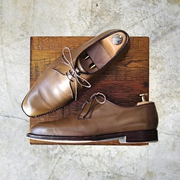 ★(伊)アンジェロ マネッティ SIZE 6【定価10万程度★グッドイヤーウェルテッド製法】Vフロント/プレーントゥ/Angiolo Manetti★b828