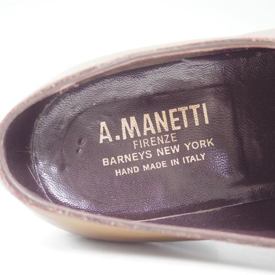 ★(伊)アンジェロ マネッティ SIZE 6【定価10万程度★グッドイヤーウェルテッド製法】Vフロント/プレーントゥ/Angiolo Manetti★b828