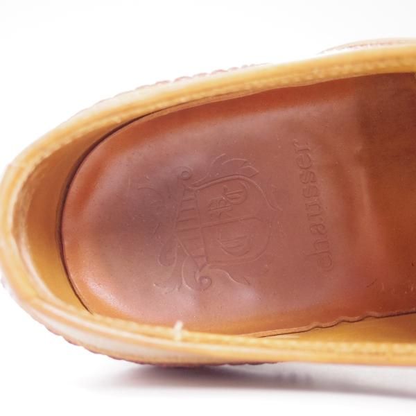 美品★ショセ 25cm/SIZE 40【★ナチュラルカラー コードバン】C-740/キャンバス/コンビ/プレーントゥ/chausser★b829