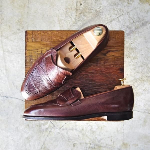 極上★クロケット&ジョーンズ 7.5EE【★(英)ニュー&リングウッド別注/New&Lingwood】バタフライローファー/302ラスト/Crockett&Jones★b830