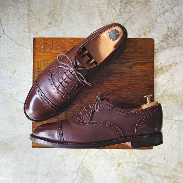 極上★ユニオンワークス UK6【英国製★クォーターブローグ】ブラウン/カーフ/UNION WORKS★b847