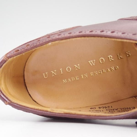 極上★ユニオンワークス UK6【英国製★クォーターブローグ】ブラウン/カーフ/UNION WORKS★b847