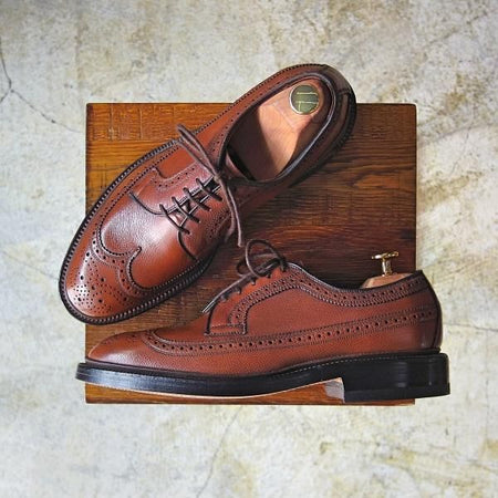 未使用★(米)アレンエドモンズ 6E【貴重80's★旧ロゴ//MacNail 2】ロングウイング/グレインレザー/赤茶/ALLEN EDMONDS★b851