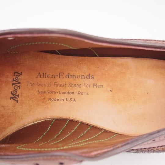 未使用★(米)アレンエドモンズ 6E【貴重80's★旧ロゴ//MacNail 2】ロングウイング/グレインレザー/赤茶/ALLEN EDMONDS★b851