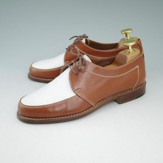 ★(伊)HENRY BEGUELIN/エンリーベグリン(レディース) SIZE 4【★茶×白 コンビカラー】Uチップ★b869