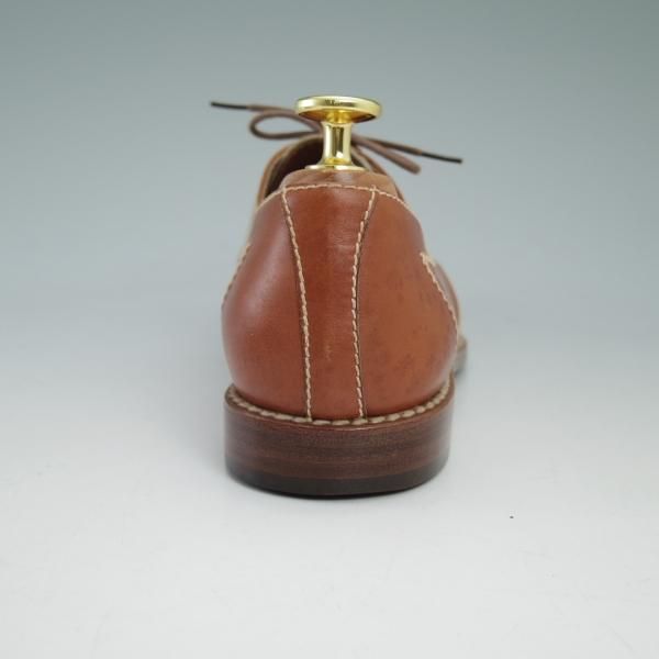 ★(伊)HENRY BEGUELIN/エンリーベグリン(レディース) SIZE 4【★茶×白 コンビカラー】Uチップ★b869