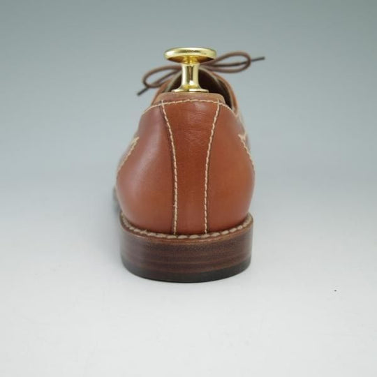 ★(伊)HENRY BEGUELIN/エンリーベグリン(レディース) SIZE 4【★茶×白 コンビカラー】Uチップ★b869