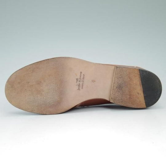 ★(伊)HENRY BEGUELIN/エンリーベグリン(レディース) SIZE 4【★茶×白 コンビカラー】Uチップ★b869