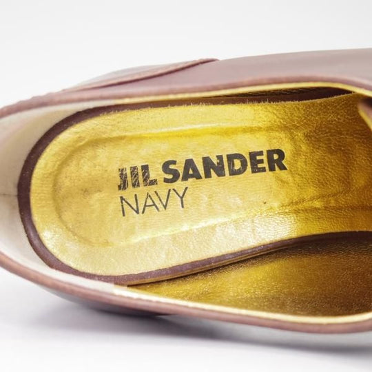 極上★JIL SANDER/ジルサンダー(レディース) SIZE 38【★プレーントゥ】ブラウン★b870