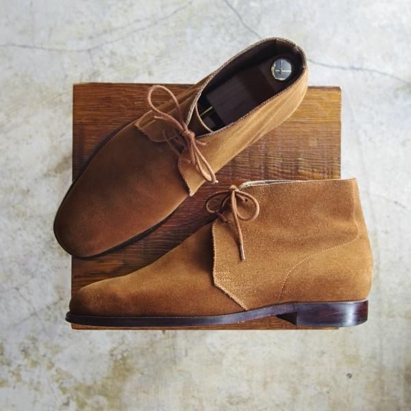 極上★クロケット&ジョーンズ 8E【★(英)ジョージ・クレバリー別注/GEORGE CLEVERLEY】スエード/チャッカブーツ/Crockett&Jones★b873