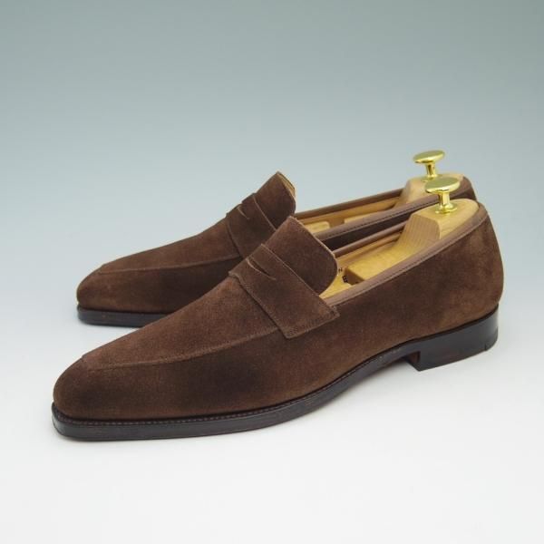 極美品★クロケット&ジョーンズ 6.5E【★コインローファー/MERTON/348ラスト】スエード/Crockett&Jones★b874