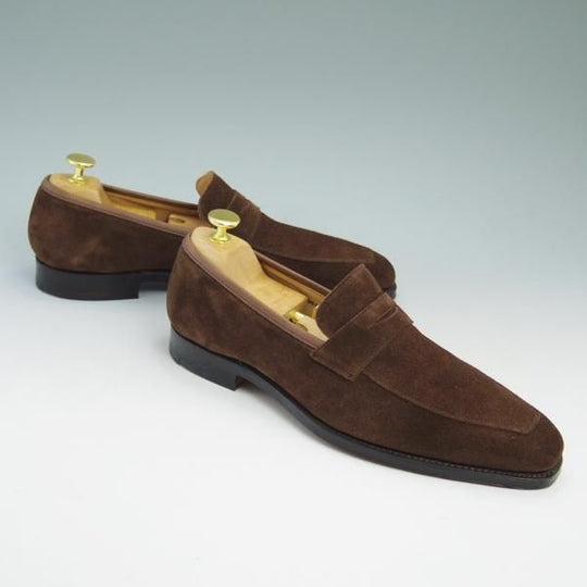 極美品★クロケット&ジョーンズ 6.5E【★コインローファー/MERTON/348ラスト】スエード/Crockett&Jones★b874
