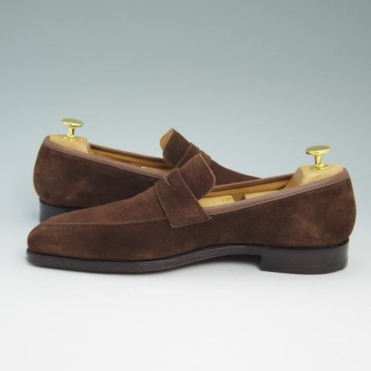 極美品★クロケット&ジョーンズ 6.5E【★コインローファー/MERTON/348ラスト】スエード/Crockett&Jones★b874