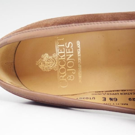 極美品★クロケット&ジョーンズ 6.5E【★コインローファー/MERTON/348ラスト】スエード/Crockett&Jones★b874