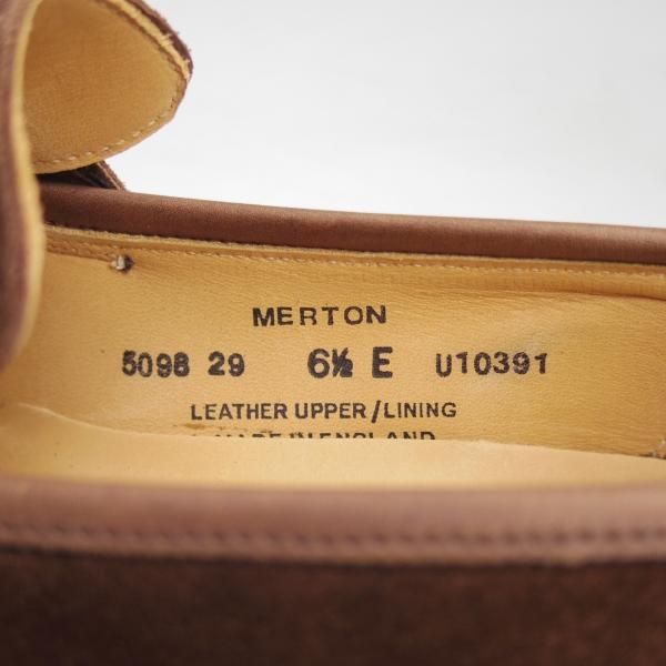 極美品★クロケット&ジョーンズ 6.5E【★コインローファー/MERTON/348ラスト】スエード/Crockett&Jones★b874