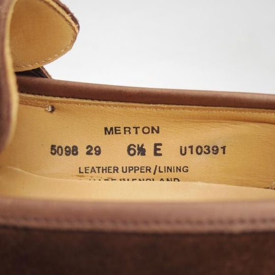 極美品★クロケット&ジョーンズ 6.5E【★コインローファー/MERTON/348ラスト】スエード/Crockett&Jones★b874