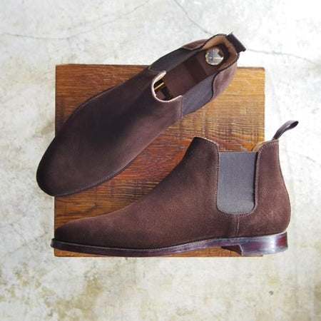 美品★クロケット&ジョーンズ 7E【★BEAMS別注/チェルシー/CHELSEA】341ラスト/スエード/チャッカブーツ/ビームス/Crockett&Jones★b875