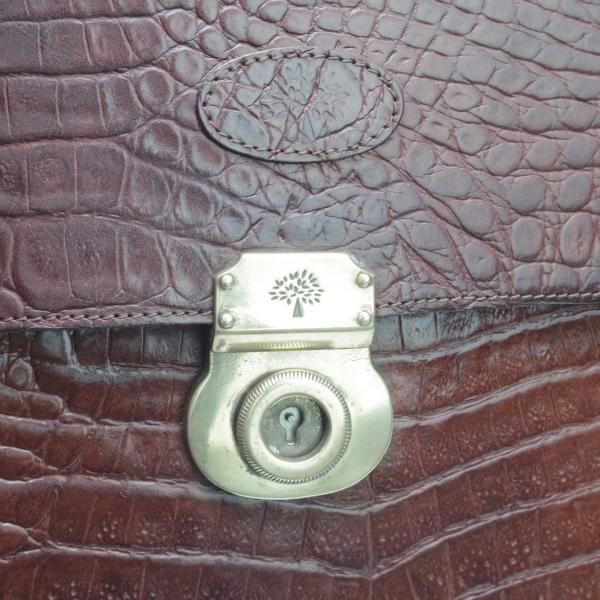 ☆(英)マルベリー/Mulberry【☆型押し/ブリーフケース】クロコ調