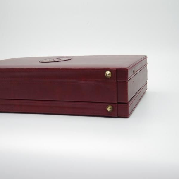 極美品★カルティエ/Cartier【★マストライン/アタッシュケース】カルティエレッド/ボルドー/メンズ レザー ビジネス バッグ★N5014