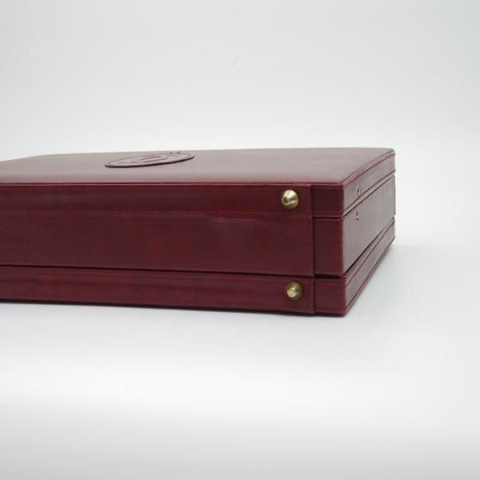 極美品★カルティエ/Cartier【★マストライン/アタッシュケース】カルティエレッド/ボルドー/メンズ レザー ビジネス バッグ★N5014