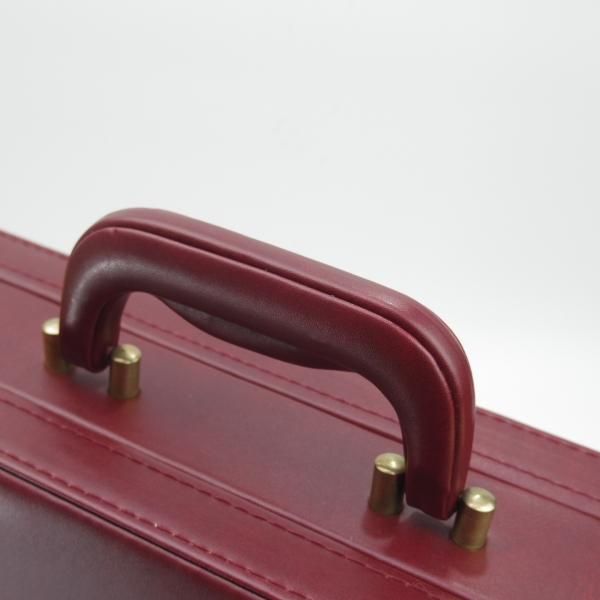 極美品★カルティエ/Cartier【★マストライン/アタッシュケース】カルティエレッド/ボルドー/メンズ レザー ビジネス バッグ★N5014