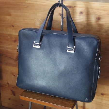 極上★ダンヒル/dunhill【定価￥156,600-★ボードン/紺色/BOURDONコレクション】ブリーフケース/レザー/メンズ ビジネス バッグ★N5018