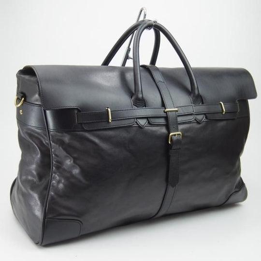 極上★(英)アクアスキュータム/Aquascutum【★高額!!ボストンバッグ】黒/レザー/メンズ ビジネス バッグ★N5024