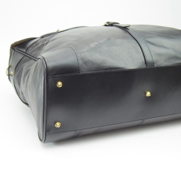 極上★(英)アクアスキュータム/Aquascutum【★高額!!ボストンバッグ】黒/レザー/メンズ ビジネス バッグ★N5024