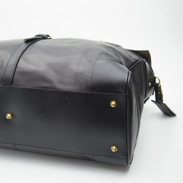 極上★(英)アクアスキュータム/Aquascutum【★高額!!ボストンバッグ】黒/レザー/メンズ ビジネス バッグ★N5024
