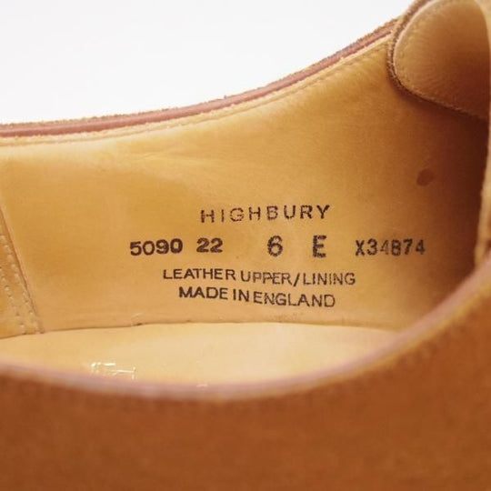 極上★クロケット&ジョーンズ 6E【★ハイバリー/HIGHBURY】348ラスト/Vフロント/スエード/プレーントゥ/Crockett&Jones★b884
