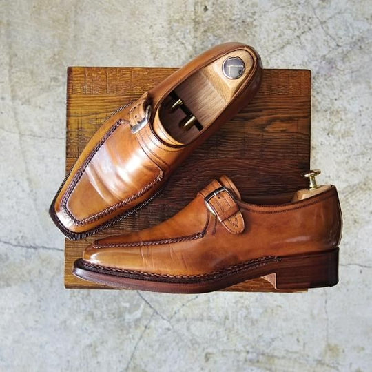 極上★サントーニ SIZE 5.5【高額★ノルベジェーゼ仕様】モンクストラップ/5816-02/Santoni★b886