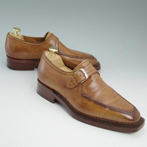 極上★サントーニ SIZE 5.5【高額★ノルベジェーゼ仕様】モンクストラップ/5816-02/Santoni★b886