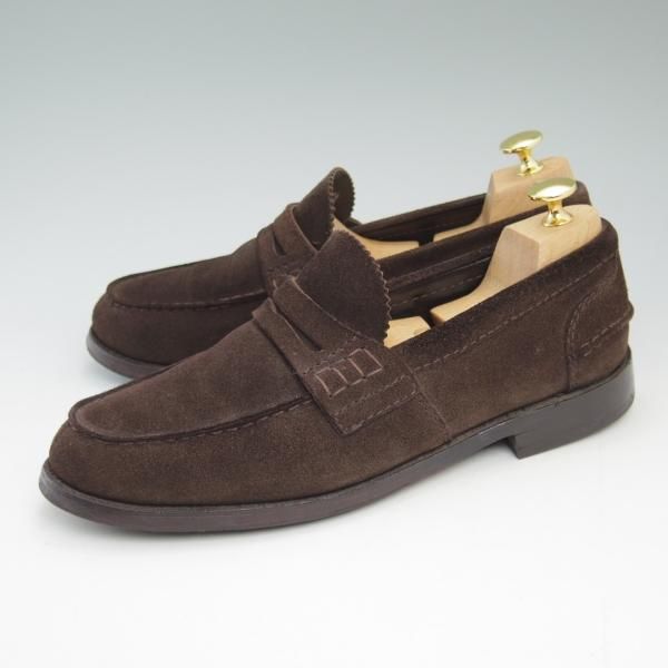 極上★チャーチ 75F/UK7.5【★Pembrey/ペンブリー】126ラスト/4都市ロゴ/スエード/ビーフロール/コインローファー/Church's★b889