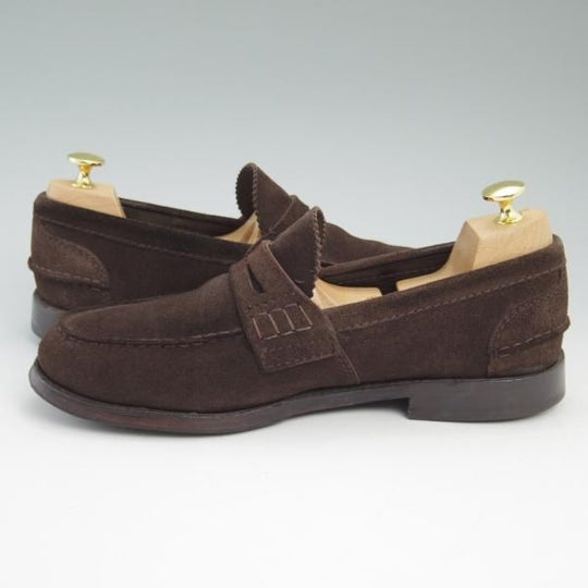 極上★チャーチ 75F/UK7.5【★Pembrey/ペンブリー】126ラスト/4都市ロゴ/スエード/ビーフロール/コインローファー/Church's★b889