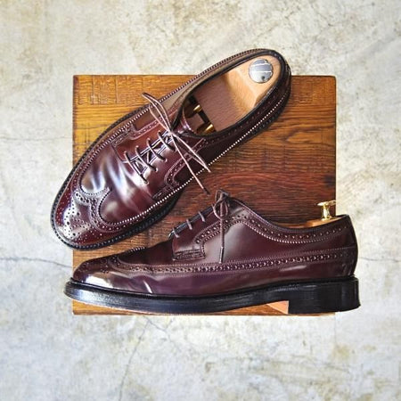 美品★(米)フローシャイム 7E【★コードバン仕様/インペリアル/ケンムール】ロングウイングチップ/フルブローグ/FLORSHEIM imperial★b894