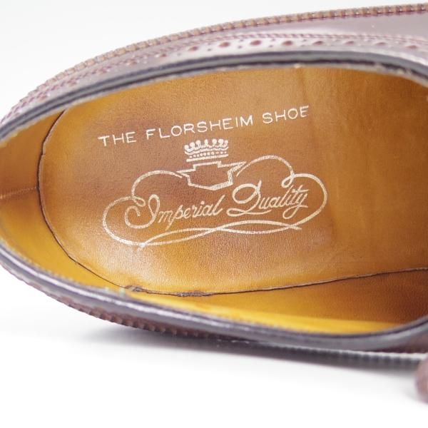 美品★(米)フローシャイム 7E【★コードバン仕様/インペリアル/ケンムール】ロングウイングチップ/フルブローグ/FLORSHEIM imperial★b894