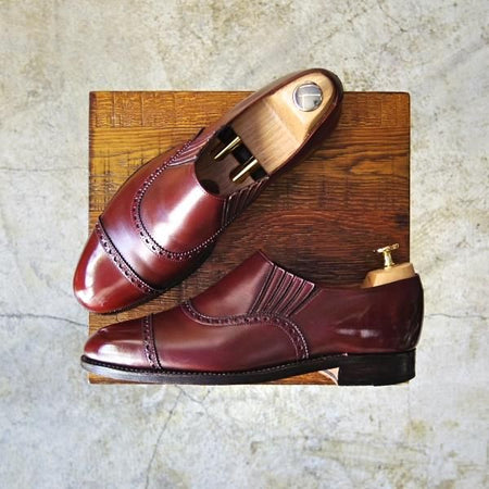 極上★クロケット&ジョーンズ 6.5E【★(英)ポールセン・スコーン別注/Poulsen Skone】サイドエラスティック/Crockett&Jones★b898