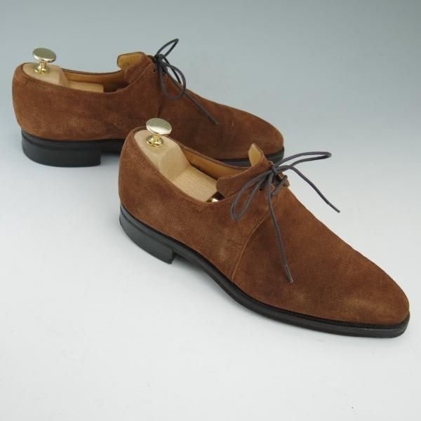 極上★(仏)Corthay/コルテ SIZE 5.5【★定価20万円程度】ダービーシューズ/Vフロント/プレーントゥ/スエード★b904